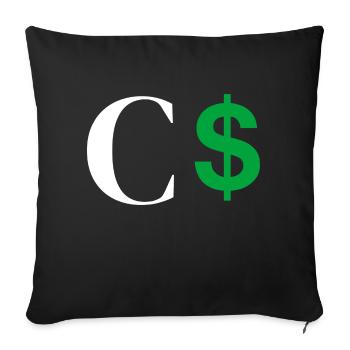 Letter c dollar - Sofa pillowcase 17,3'' x 17,3'' (45 x 45 cm) - black - Front