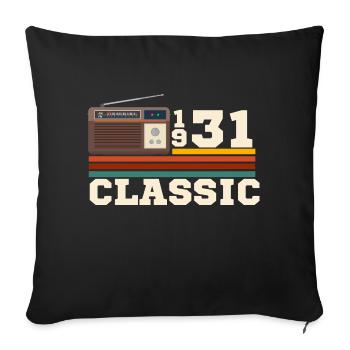 Anniversaire 1931 retro classic - Housse de coussin décorative 45 x 45 cm - noir - Devant