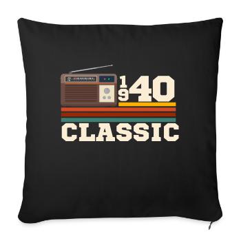 Anniversary 1940 retro classic - Sofa pillowcase 17,3'' x 17,3'' (45 x 45 cm) - black - Front