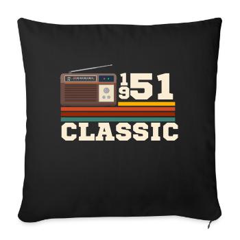 Anniversary 1951 retro classic - Sofa pillowcase 17,3'' x 17,3'' (45 x 45 cm) - black - Front