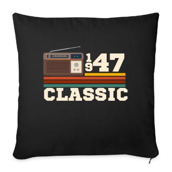 Anniversary 1947 retro classic - Sofa pillowcase 17,3'' x 17,3'' (45 x 45 cm) - black - Front