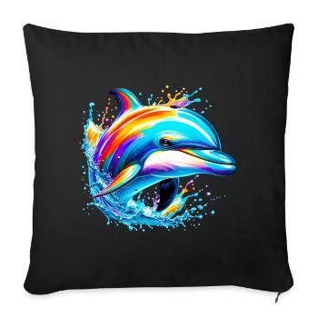 Delfin - Sofakissenbezug 45 x 45 cm - Schwarz - Vorne