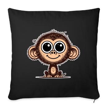 Cute Monkey - Sofa pillowcase 17,3'' x 17,3'' (45 x 45 cm) - black - Front