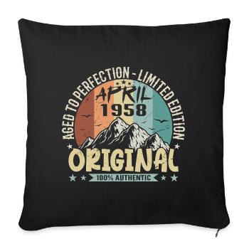 Avril 1958 Jubilé Avril 1958 Don 1958 - Housse de coussin décorative 45 x 45 cm - noir - Devant