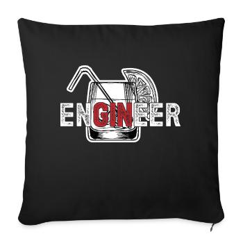 enGINeer haha funny dude Zeichenfläche 1 - Sofakissenbezug 45 x 45 cm - Schwarz - Vorne