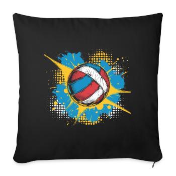Ballon de volley-ball Street Art - Housse de coussin décorative 45 x 45 cm - noir - Devant