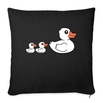 3 Ducks Family Mom Mom Two Kids Baby Dad - Sofa pillowcase 17,3'' x 17,3'' (45 x 45 cm) - black - Front
