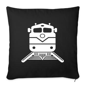 Train Locomotive Express Train Trainspotting - Sofa pillowcase 17,3'' x 17,3'' (45 x 45 cm) - black - Front