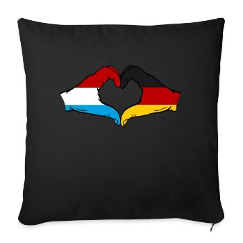 Luxembourg Germany Flag Hands Heart Shape - Sofa pillowcase 17,3'' x 17,3'' (45 x 45 cm) - black - Front