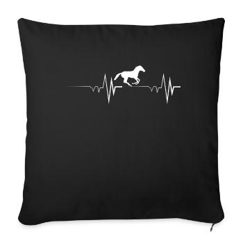 Heartbeat Horse for horses Run - Sofa pillowcase 17,3'' x 17,3'' (45 x 45 cm) - black - Front