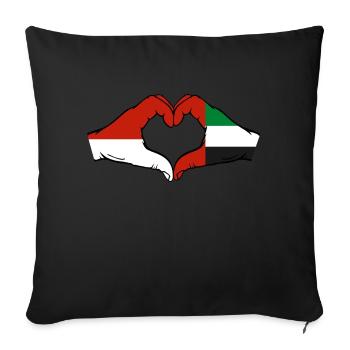 Monaco United Arab Emirates Flag - Sofa pillowcase 17,3'' x 17,3'' (45 x 45 cm) - black - Front