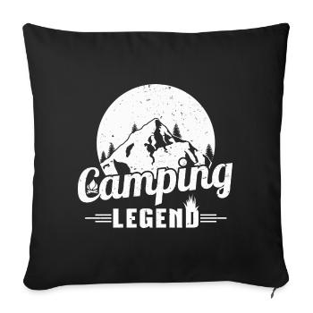 Mountain Camping Legend Design - Sofa pillowcase 17,3'' x 17,3'' (45 x 45 cm) - black - Front
