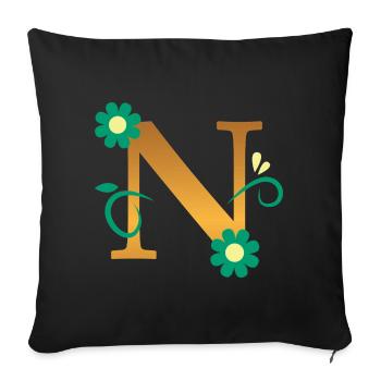 N - Sofakissenbezug 45 x 45 cm - Schwarz - Vorne