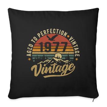 Millésime 1977 Born Legend Cadeau d’anniversaire - Housse de coussin décorative 45 x 45 cm - noir - Devant