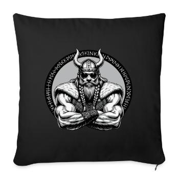 Norse Mythology Viking Warrior Valhalla - Sofa pillowcase 17,3'' x 17,3'' (45 x 45 cm) - black - Front
