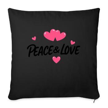 Peace and love - Sofa pillowcase 17,3'' x 17,3'' (45 x 45 cm) - black - Front
