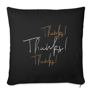 thanks - Sofa pillowcase 17,3'' x 17,3'' (45 x 45 cm) - black - Front