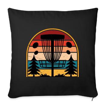 Disc Golf - Sofakissenbezug 45 x 45 cm - Schwarz - Vorne