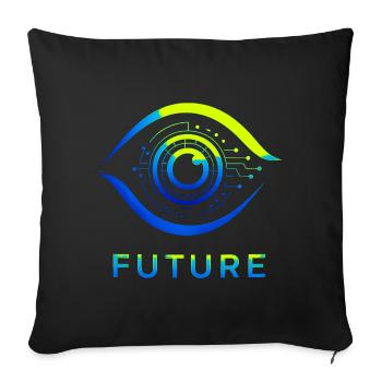 Conception futuriste de la technologie du cercle - Housse de coussin décorative 45 x 45 cm - noir - Devant