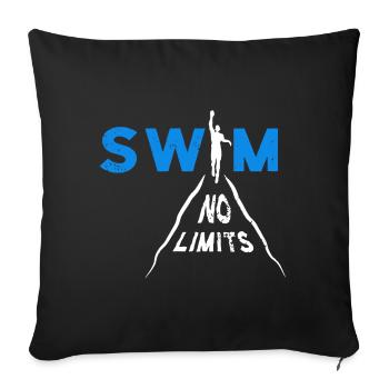 Swimming Swim No Limits - Sofa pillowcase 17,3'' x 17,3'' (45 x 45 cm) - black - Front