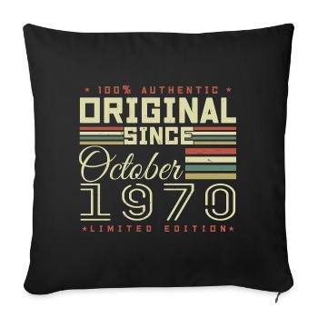Legendary Since October 1970 | October 1970 - Sofa pillowcase 17,3'' x 17,3'' (45 x 45 cm) - black - Front