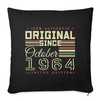 Legendary Since October 1964 | October 1964 - Sofa pillowcase 17,3'' x 17,3'' (45 x 45 cm) - black - Front