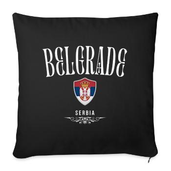 I love Belgrade, I remember Belgrade - Sofa pillowcase 17,3'' x 17,3'' (45 x 45 cm) - black - Front