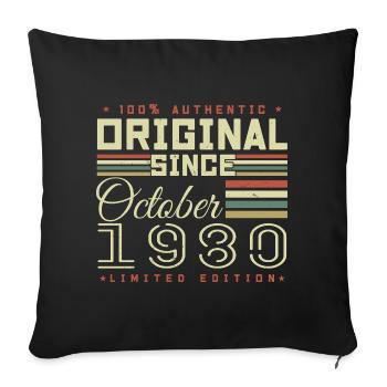 Legendary Since October 1980 | October 1980 - Sofa pillowcase 17,3'' x 17,3'' (45 x 45 cm) - black - Front