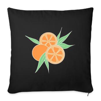 Fresh Orange Citrus Fruit Illustration - Sofa pillowcase 17,3'' x 17,3'' (45 x 45 cm) - black - Front