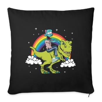 Zombie Halloween Dinosaure Tyrannosaurus T-Rex - Housse de coussin décorative 45 x 45 cm - noir - Devant