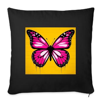 butterfly - Sofa pillowcase 17,3'' x 17,3'' (45 x 45 cm) - black - Front