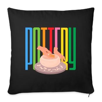 Art de la céramique Poterie du monde coloré - Housse de coussin décorative 45 x 45 cm - noir - Devant