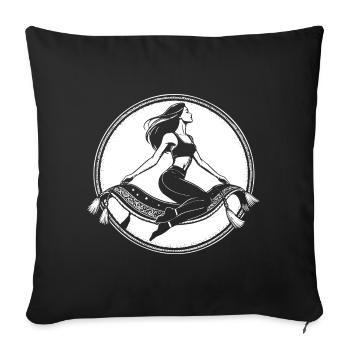 Fliegender Teppich Design – Magischer Orient - Sofakissenbezug 45 x 45 cm - Schwarz - Vorne