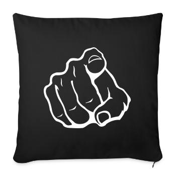 Index Finger Silhouette - Sofa pillowcase 17,3'' x 17,3'' (45 x 45 cm) - black - Front