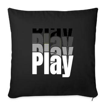 Chevauchement de la typographie de jeu - Housse de coussin décorative 45 x 45 cm - noir - Devant