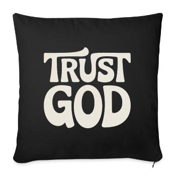 Confiance Dieu Jésus Chrétiens Foi - Housse de coussin décorative 45 x 45 cm - noir - Devant