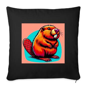 beaver - Sofa pillowcase 17,3'' x 17,3'' (45 x 45 cm) - black - Front