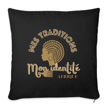 African Identity and Traditions - Sofa pillowcase 17,3'' x 17,3'' (45 x 45 cm) - black - Front