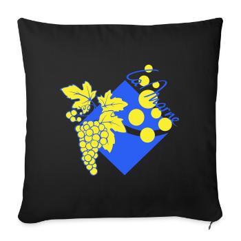 Logo revisité la Marne - Housse de coussin décorative 45 x 45 cm - noir - Devant