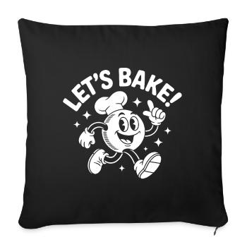 Let's Bake Cartoon Motif - Sofa pillowcase 17,3'' x 17,3'' (45 x 45 cm) - black - Front