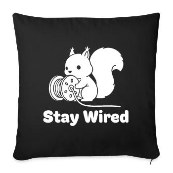 Stay Wired Squirrel - Sofa pillowcase 17,3'' x 17,3'' (45 x 45 cm) - black - Front