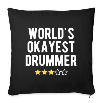 Le batteur le plus correct, le sarcasme du monde : humour 3 étoiles - Housse de coussin décorative 45 x 45 cm - noir - Devant