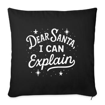 Cher Père Noël, je peux t’expliquer ce design de Noël drôle - Housse de coussin décorative 45 x 45 cm - noir - Devant