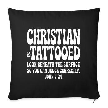 Christian Ink Look Beneath the Surface - Sofa pillowcase 17,3'' x 17,3'' (45 x 45 cm) - black - Front