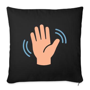 Waving Hand Icon Graphic - Sofa pillowcase 17,3'' x 17,3'' (45 x 45 cm) - black - Front