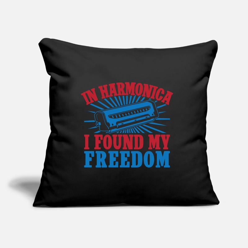 Funny Harmonica Player Found My Freedom Harmonica Sofakissenbezug 45 x 45 cm