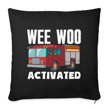 Wee Woo Squad Fire Tiny Feuerwehrmann - Sofakissenbezug 45 x 45 cm - Schwarz - Vorne