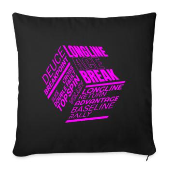 Tennis Glossar von ACE bis Slice - Sofakissenbezug 45 x 45 cm - Schwarz - Vorne