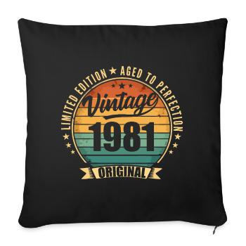 Millésime 1981 Anniversaire Limited Edition 1981 - Housse de coussin décorative 45 x 45 cm - noir - Devant