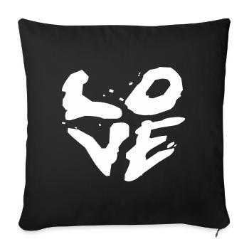 Illustration typographie de déclaration d’amour - Housse de coussin décorative 45 x 45 cm - noir - Devant